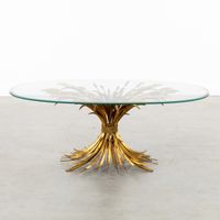 Coco Chanel, table basse « Wheat Sheaf », métal doré et verr… (photo 3)