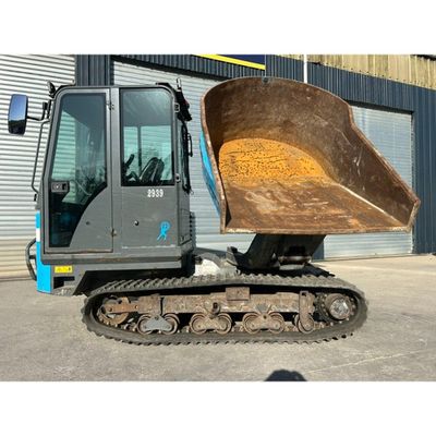 an image of a construction vehicle with a bucket on the back