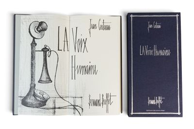 un livre ouvert sur lequel figurent le dessin d'un téléphone et la couverture d'un livre