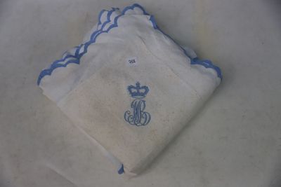 a napkin with a crown on it on a table