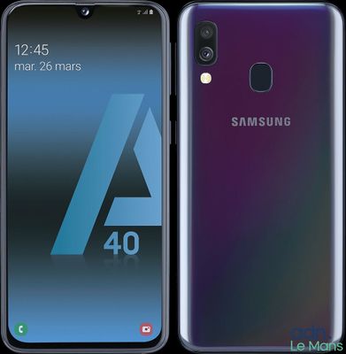 the new samsung a40 smartphone is shown in three different colors