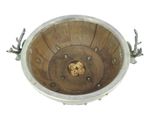 a wooden bowl that has some cookies in it