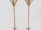 paire de bougeoirs anciens en laiton avec opale opale opale opale opale opale opale opale