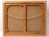an image of a picture of a wooden frame with a rope around it