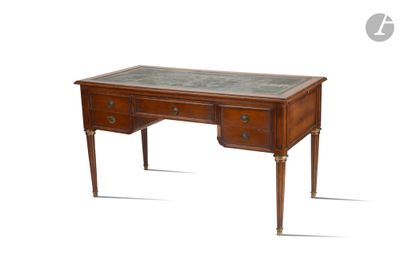 une image représentant un bureau avec un plateau en marbre et deux tiroirs