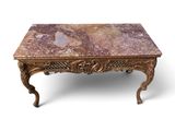 an image of a marble top coffee table on a white background