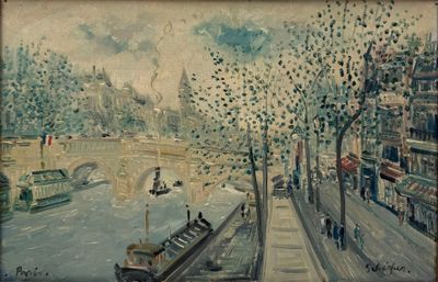 Johannes SCHIEFER (1896-1979) Les quais de Seine au printemp…