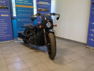 a motorcycle that is parked in a showroom
