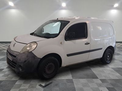 a white van with a black stripe on the side of it