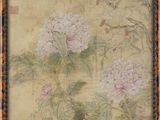 une image représentant un tableau de fleurs et d'oiseaux dans un cadre en bois