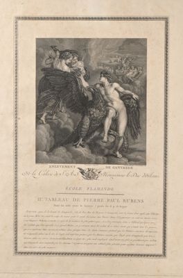 L'enlèvement de Ganymède Gravure d'après Rubens