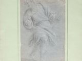 a drawing of a woman in a white dress holding a flower
