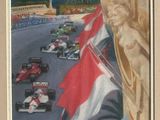 a picture of a painting of a group of racing cars