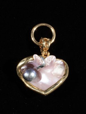 Pendentif Coeur Moderniste Or. Pendentif Coeur en or deux to…