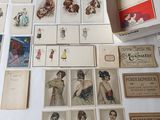 a box full of old postcards on a table