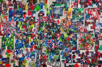 an image of a painting made of many different colors of paint