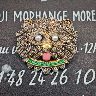 une broche représentant la tête d'un chien