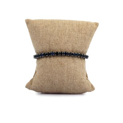 Travail français Bracelet ligne en or gris 750‰ à maillons c…