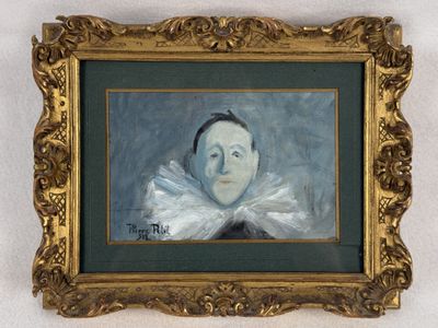 portrait of a man in a white dress with a white ruffle around his neck