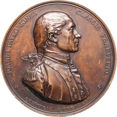une image représentant une médaille de bronze sur laquelle figure le portrait d'un homme