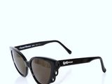 sunglasses with black frame and brown lens