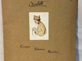 an old book with a picture of a man in a hat