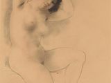 an image of a drawing of a nude woman sitting on a chair