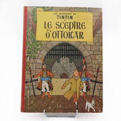 Tintin Le Sceptre d’Ottokar Dos toilé rouge B33 1963