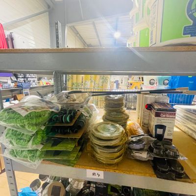 many different types of plates on the shelves in the store
