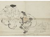 an image of a drawing of two men sitting on a couch