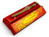 an image of a red box with a watch inside of it