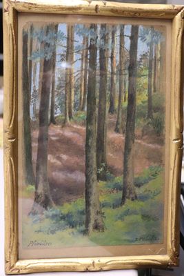 a picture of a painting on a table in a room