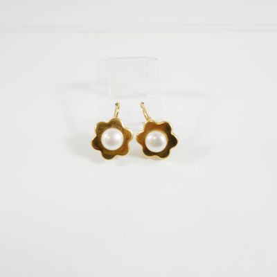 un gros plan sur une paire de boucles d'oreilles ornées de perles