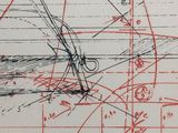 a drawing of a plane that is on a sheet of paper