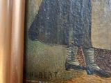 an image of a painting of a woman in a black dress