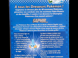 the back of a box of pokemon cards with a picture of a pokemon character on it