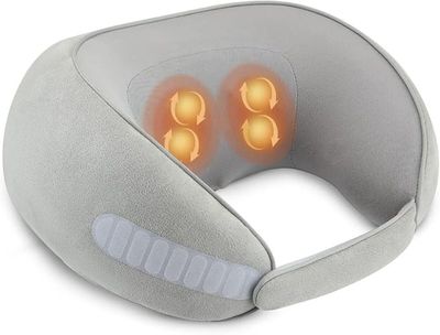 un gros plan sur un coussin cervical sur lequel sont fixées deux lumières