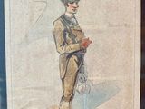 a drawing of a man in a top hat and uniform