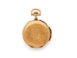 an antique gold pocket watch on a white background with a white background
