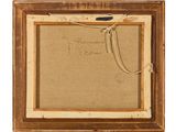 an old picture frame with a drawing of a man in a hat