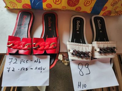 Lot de 144 mules pour femme "Solin" , 72 rouges et 72 blanch…