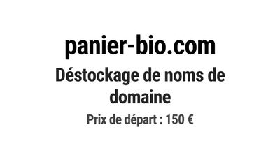 Nom de domaine panier-bio.com. Catégorie: Alimentation.