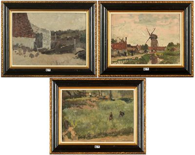 Trois huiles sur toile provenant de l'atelier d'Isidore Verh…