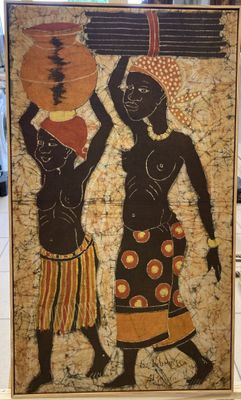 une image représentant un tableau où l'on voit deux femmes portant des cruches sur la tête
