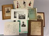 beaucoup de vieux papiers et de vieilles photos sur la table
