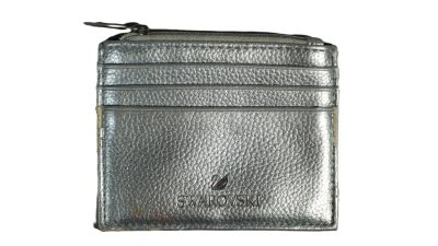 SWAROSKI Portemonnaie en cuir argenté