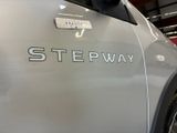 a close up of a silver car with the word stepway on it