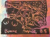 a drawing of a man and a woman on a blackboard