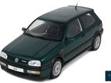 the green car is parked on a white surface with a white background