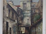 une image d'une peinture d'une rue dans une ville